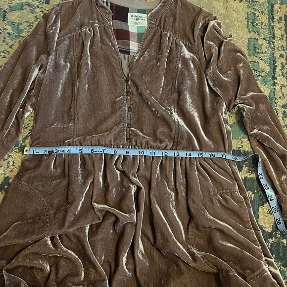 Anthropologie Holding Horses Velvet Button Shirt Dress - Picture 5 of 13